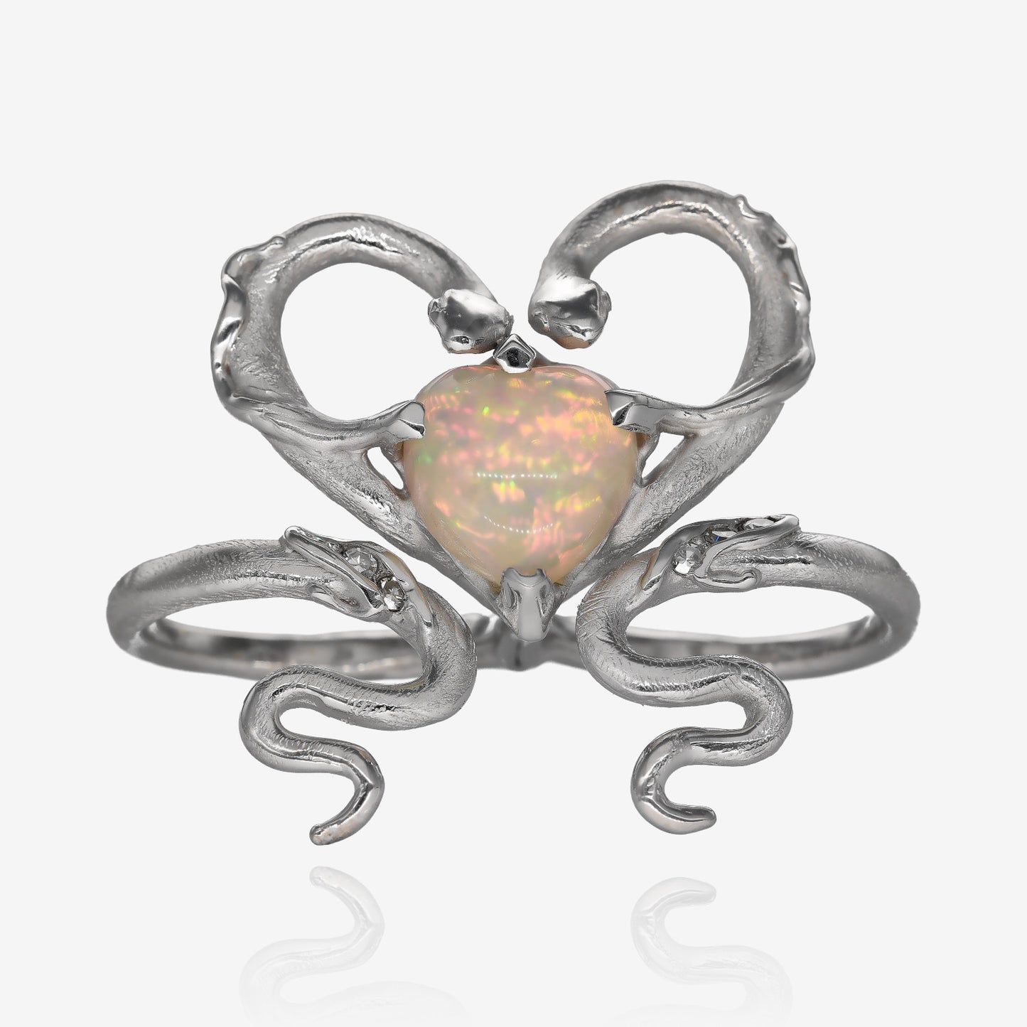 Double Snake Opal Two Finger Ring
