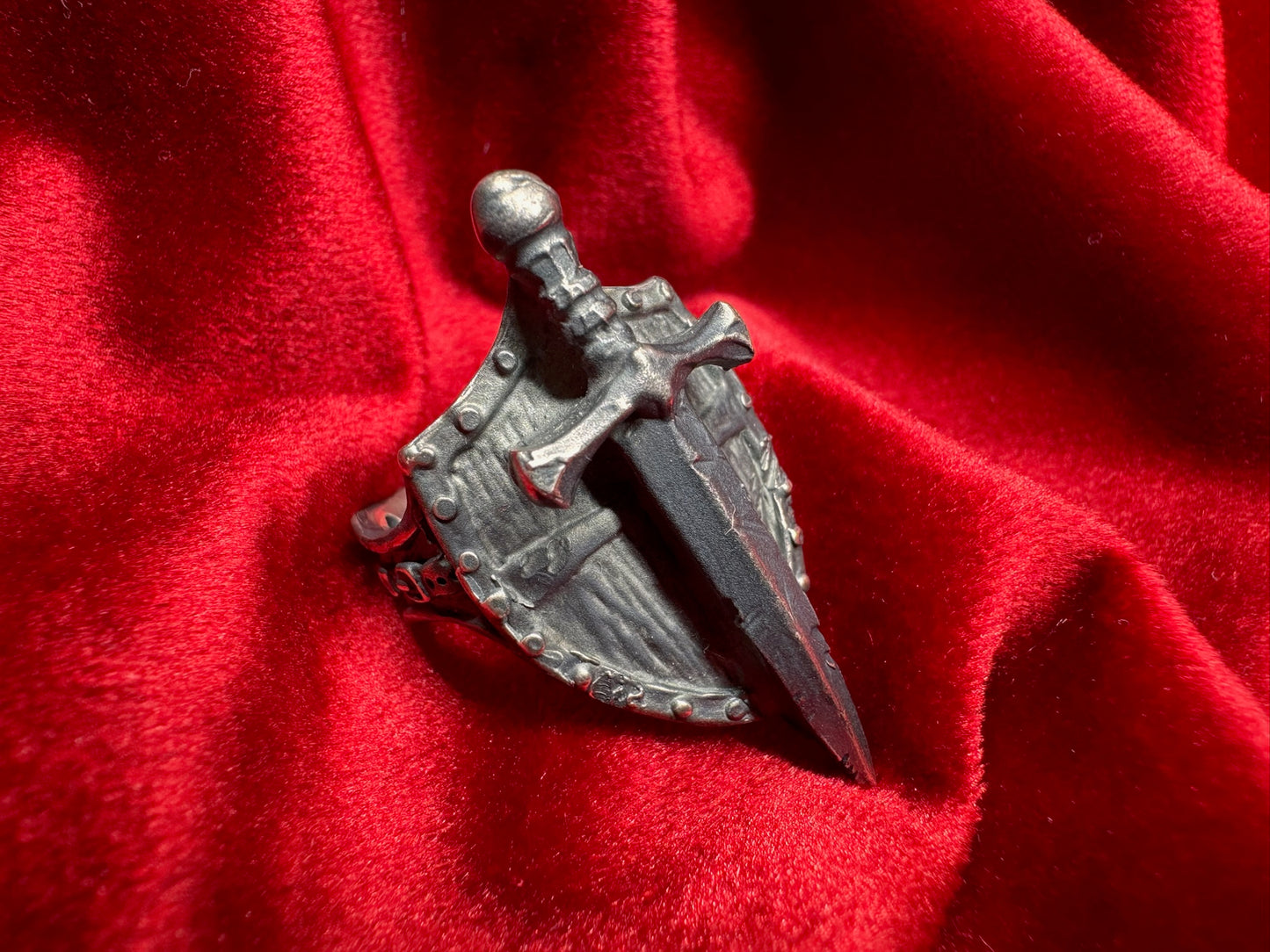 Battle Ready Shield Ring with Sword