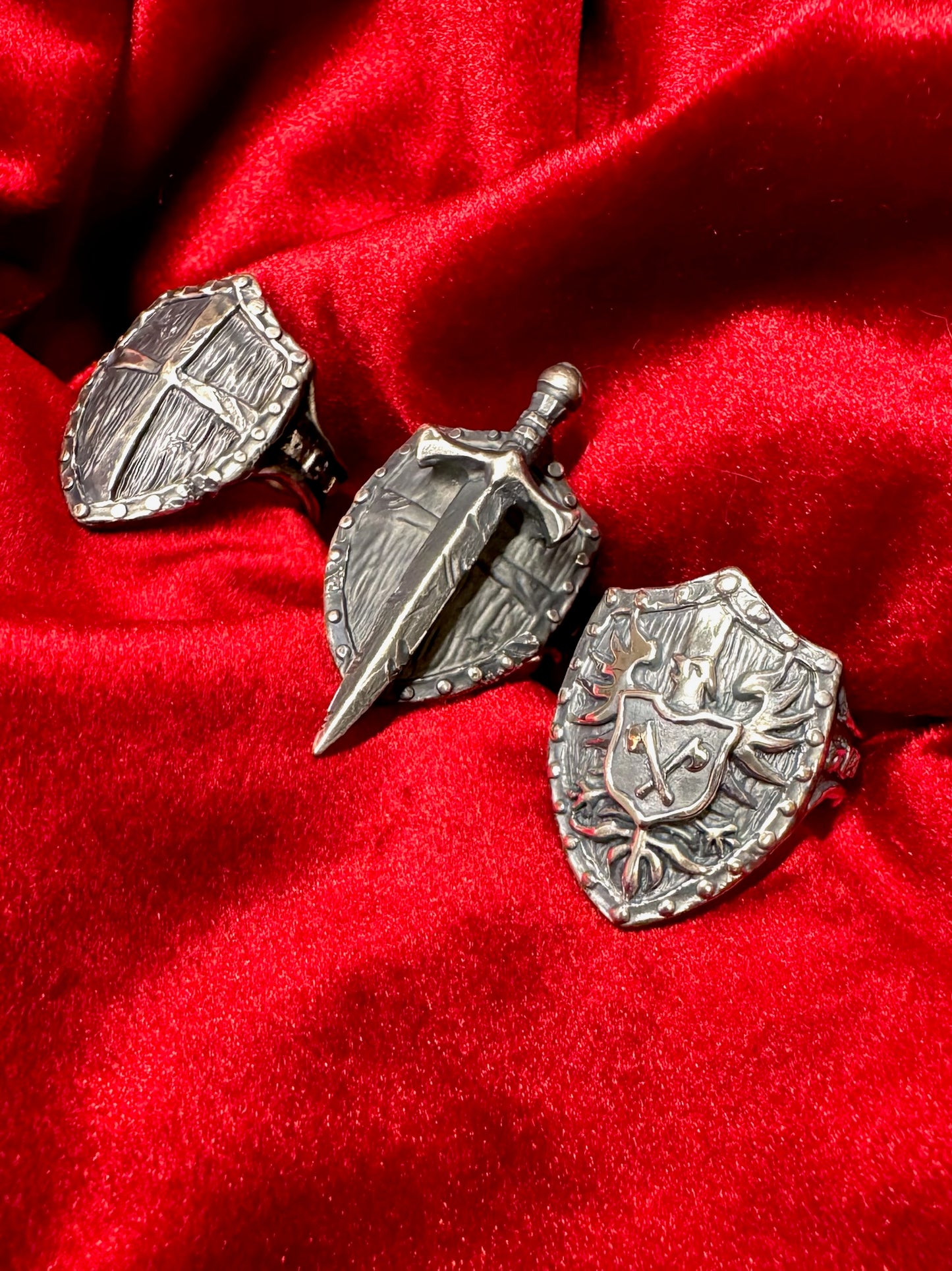 Battle Ready Shield Ring with Sword