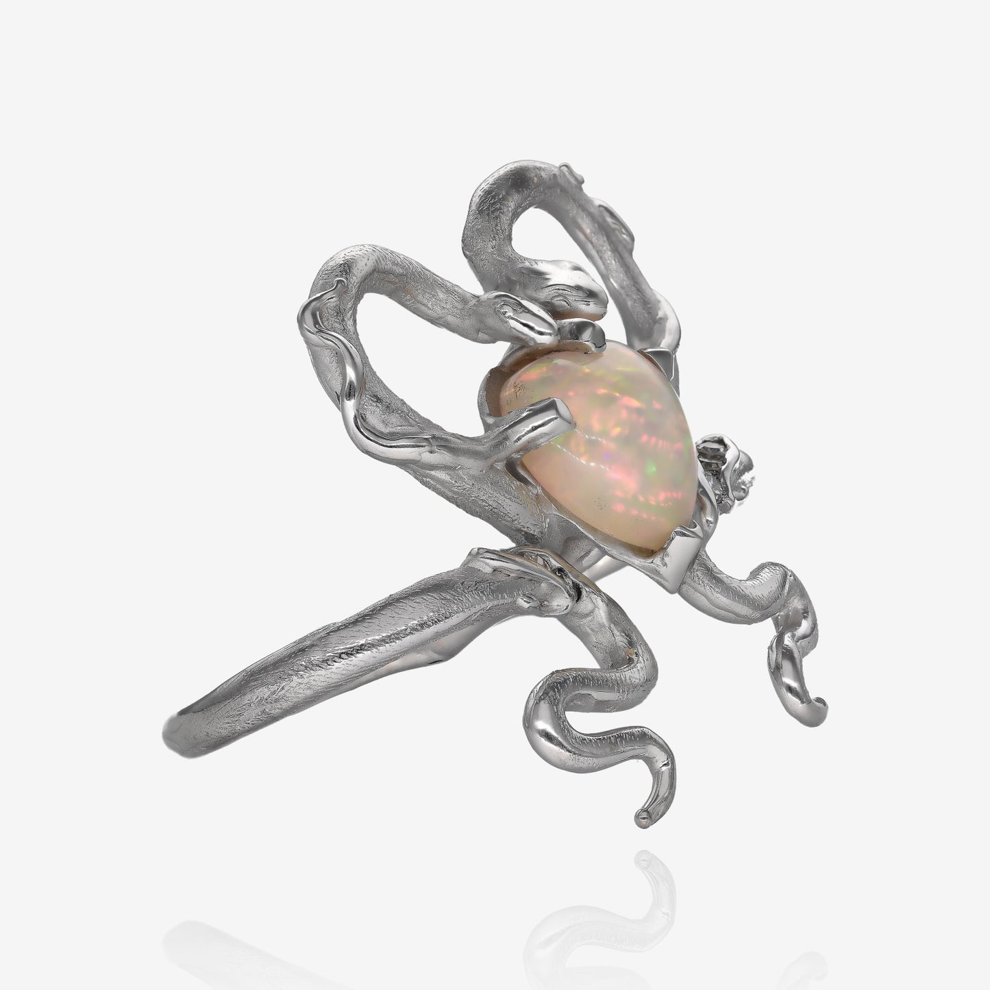 Double Snake Opal Two Finger Ring