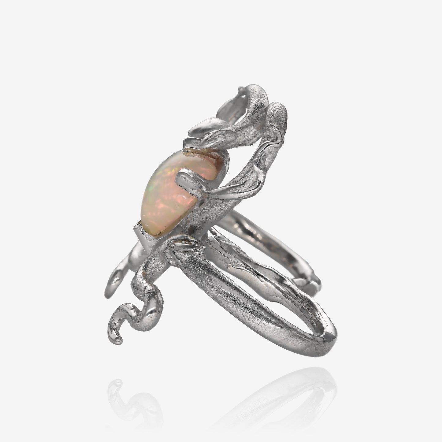 Double Snake Opal Two Finger Ring