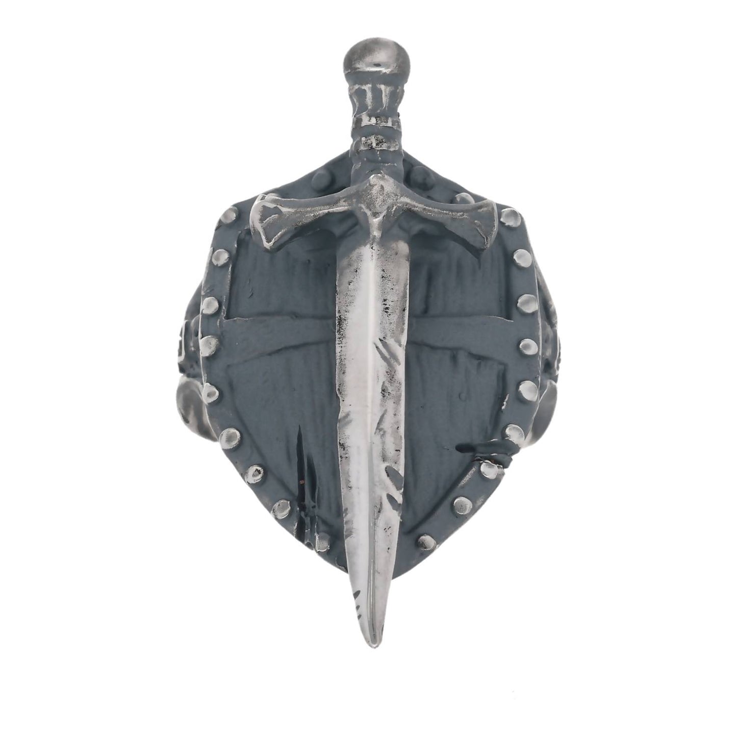 scarred sword and shield black ring on a white background