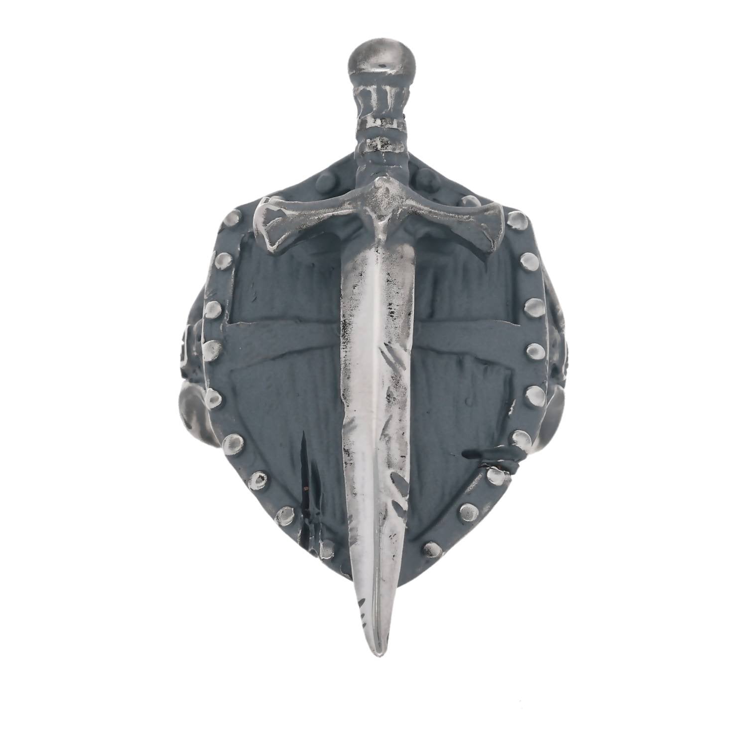 scarred sword and shield black ring on a white background